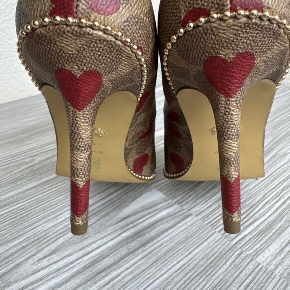 COACH Waverly Valentines Heart Printed Pumps - Picture 5 of 16